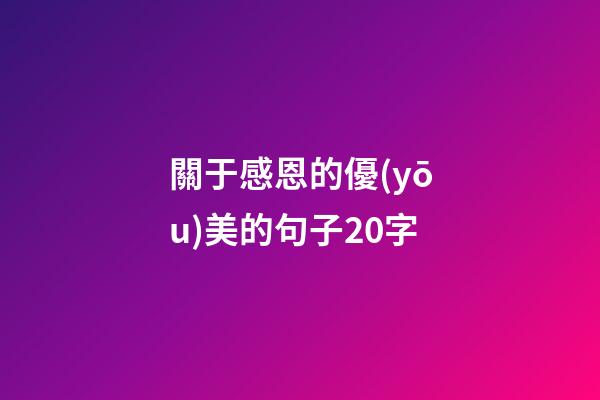 關于感恩的優(yōu)美的句子20字