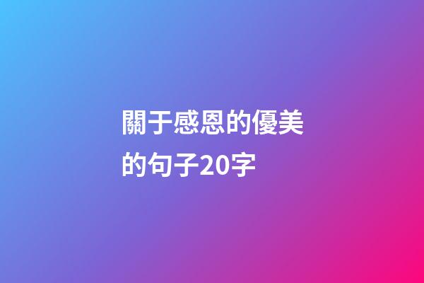 關于感恩的優美的句子20字