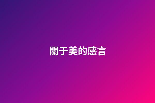關于美的感言