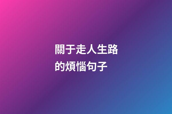 關于走人生路的煩惱句子