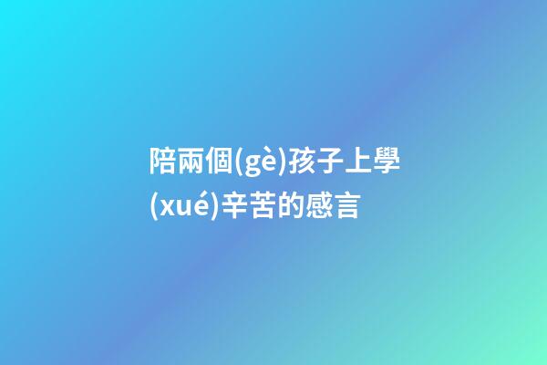 陪兩個(gè)孩子上學(xué)辛苦的感言