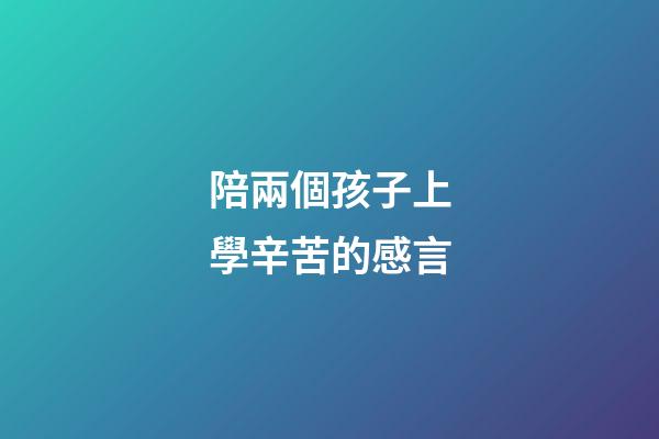 陪兩個孩子上學辛苦的感言