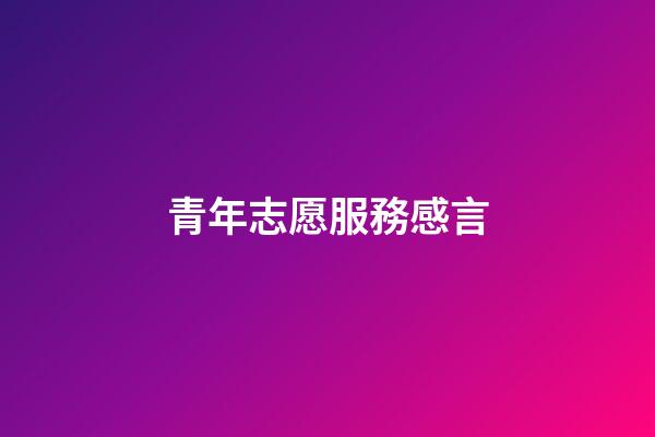 青年志愿服務感言