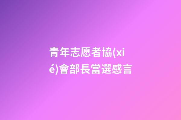青年志愿者協(xié)會部長當選感言