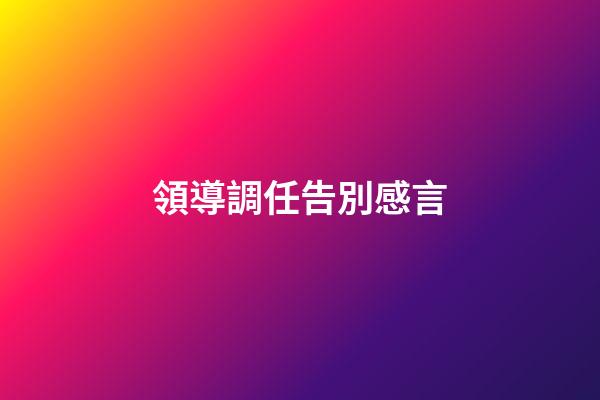 領導調任告別感言