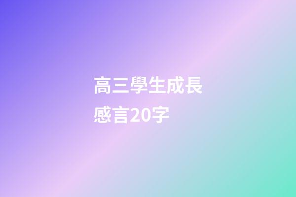 高三學生成長感言20字