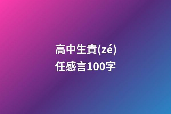 高中生責(zé)任感言100字