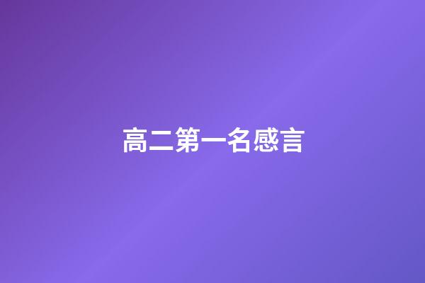 高二第一名感言