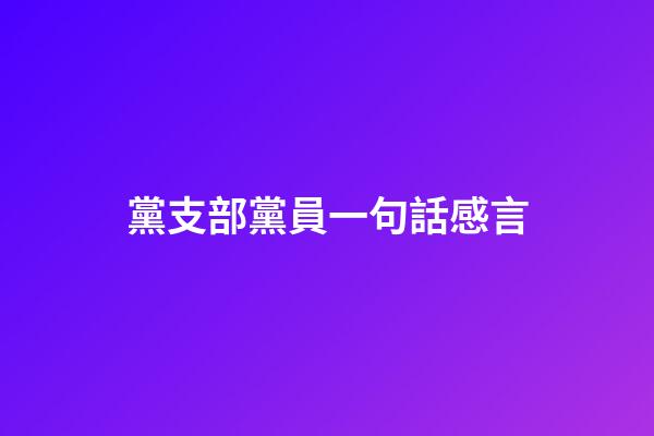黨支部黨員一句話感言